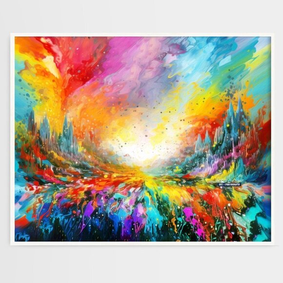 NobleCaptures Other - 16x20 Unique Paint Splatter‎ Watercolor Oil Painting Fantasy Art Poster